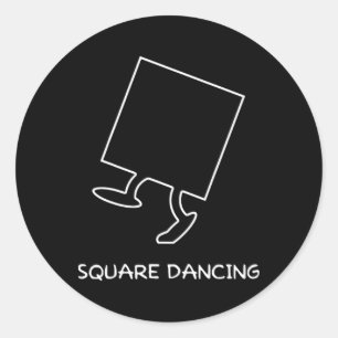 Square Dancing Enthusiasten Funny Square Dancing Runder Aufkleber