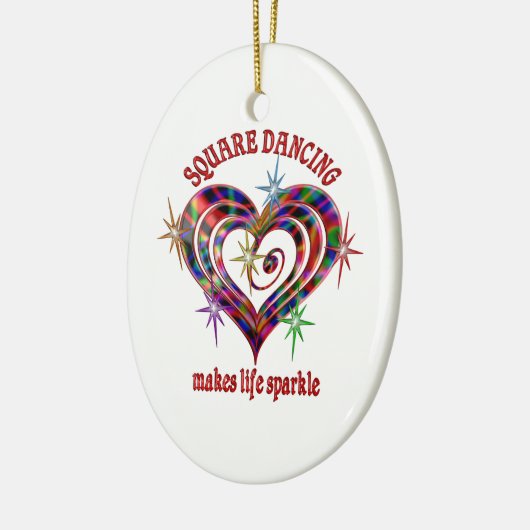 Square Dancing Glitzern Keramik Ornament (Links)