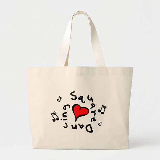 Square-Dancing I Herz-Liebe Geschenk Jumbo Stoffbeutel (Vorne)