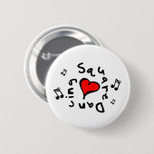Square-Dancing I Herz-Liebe Knopf Button (Vorne & Hinten)