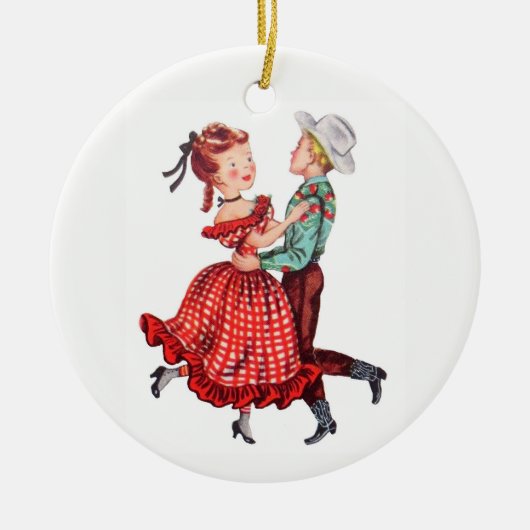 Square-Dancing Keramik Ornament (Vorne)