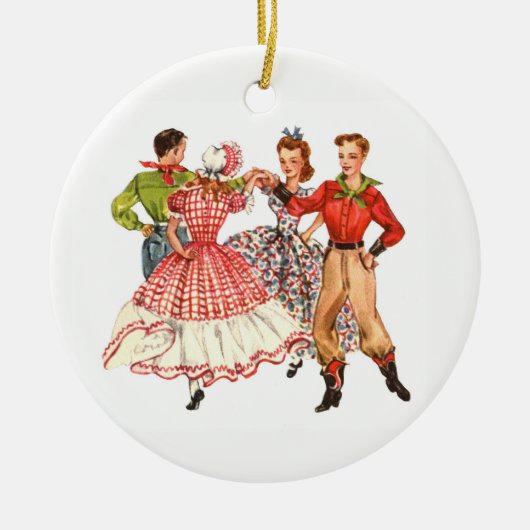Square Dancing Keramik Ornament (Vorne)