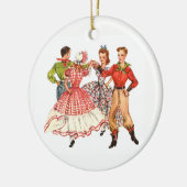 Square Dancing Keramik Ornament (Links)