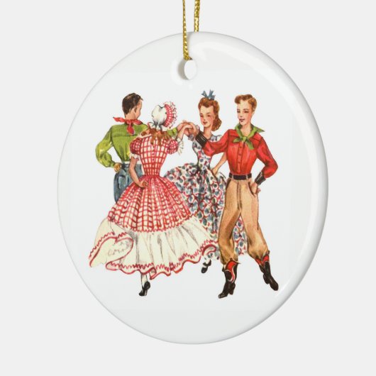 Square Dancing Keramik Ornament (Links)