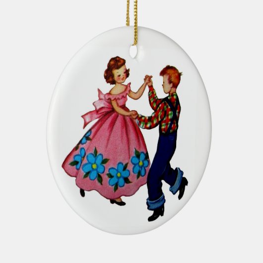 Square Dancing Keramik Ornament (Rechts)