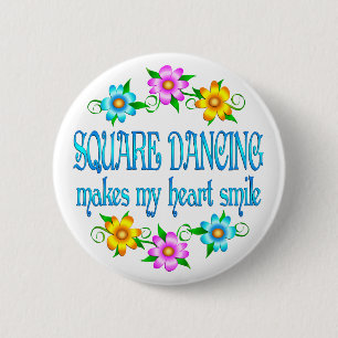 Square-Dancing-Lächeln Button