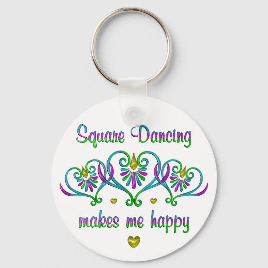 Square Dancing macht mich glücklich Schlüsselanhänger (Vorderseite)