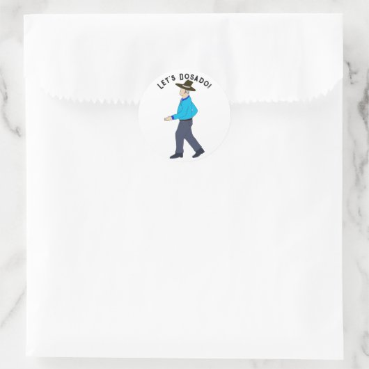 Square Dancing Man Runder Aufkleber (Tasche)