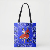 Square-Dancing-Paareblauer Bandana-Hintergrund Tasche (Vorderseite)