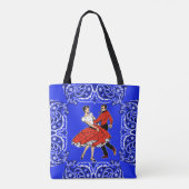 Square-Dancing-Paareblauer Bandana-Hintergrund Tasche (Rückseite)