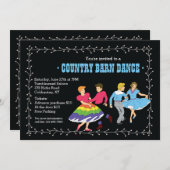 Square-Dancing-Partner-Einladung Einladung (Vorne/Hinten)