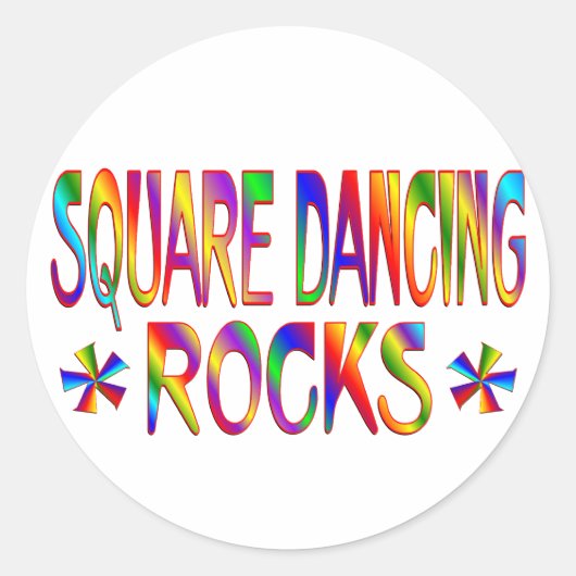 Square Dancing Rocks Runder Aufkleber (Vorderseite)