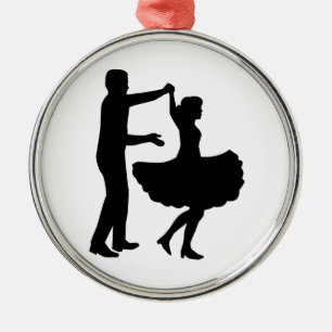 Square-Dancing Silbernes Ornament