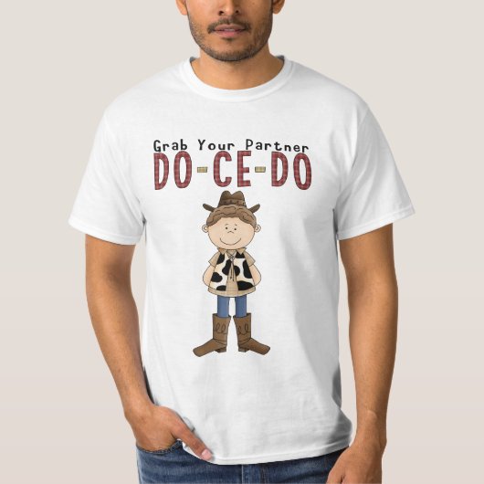 Square-Dancing-Spaß-Cowboy-T-Shirt T-Shirt (Vorderseite)