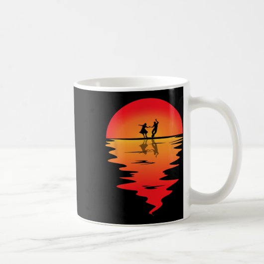 Square Dancing Sunset Square Dancer Vintag Square Kaffeetasse (Rechts)