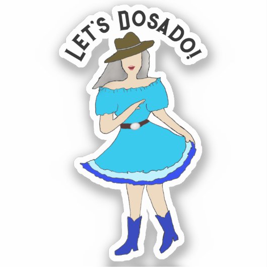 Square Dancing Woman Aufkleber (Vorderseite)