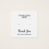 Square Dankeschön White Simple Earring Display Car (Vorderseite)