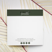 Square Dark Green Script Flat Note Card Mitteilungskarte
