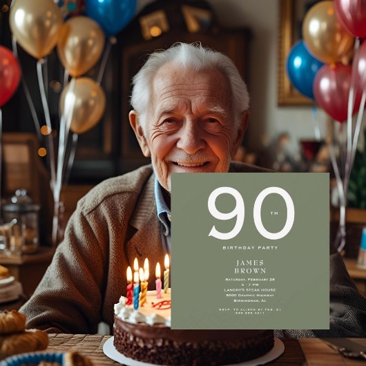 Square Dark Sage 90. Geburtstagsparty