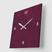 Square Deep Red Designer Clock Quadratische Wanduhr (Winkel)