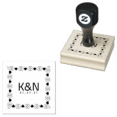 Square Deko Diamond Heart Initial Logo Wedding Gummistempel (Stempel)