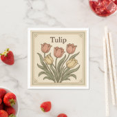 Square  Design  for Tulip, Retro Style USA Serviette (Beispiel)