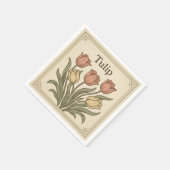 Square  Design  for Tulip, Retro Style USA Serviette (Ecke)
