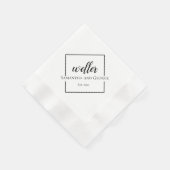 Square Design Personalisiert Wedkin Napkin Serviette (Ecke)