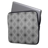 Square Diamond Monotone Black Gray Laptopschutzhülle (Vorderseite Links)