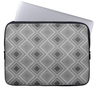 Square Diamond Monotone Black Gray Laptopschutzhülle