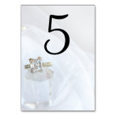 Square Diamond Ring and Pillar Crystal Wedding Tischnummer (Rückseite)
