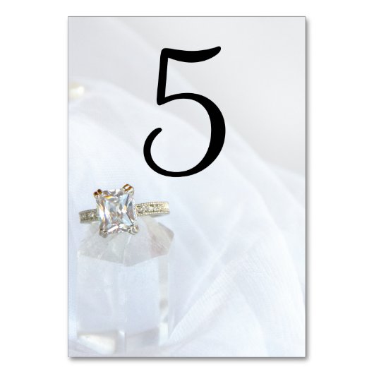 Square Diamond Ring and Pillar Crystal Wedding Tischnummer (Rückseite)
