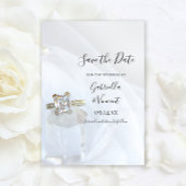 Square Diamond Ring Crystal Wedding Save the Date