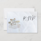 Square Diamond Ring Pillar Crystal Wedding RSVP (Vorderseite)