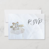 Square Diamond Ring Pillar Crystal Wedding RSVP