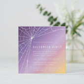 Square Diamond Spider Web Halloween-Party Einladung (Stehend Vorderseite)