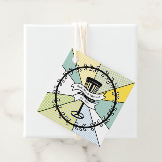 Square Disk Golf Thread Geschenkanhänger (Beispiel)