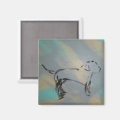 Square Dog Magnet (Vorderseite/Rückseite)