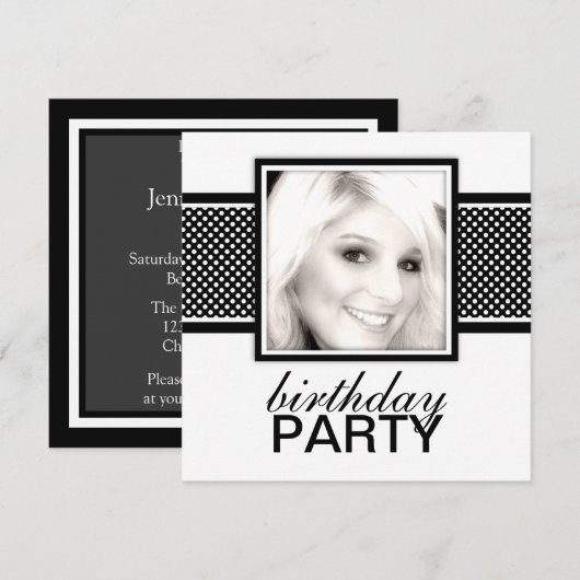 Square Dots Geburtstagsparty Einladungen (Vorne/Hinten)