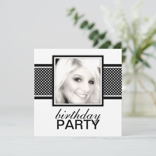 Square Dots Geburtstagsparty Einladungen (Stehend Vorderseite)