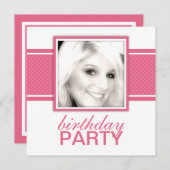 Square Dots Geburtstagsparty Einladungen (Vorne/Hinten)