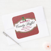 Square Dotty Christmas Candy Buffet Sticker (Umschlag)