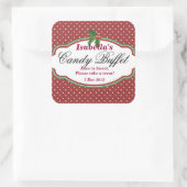 Square Dotty Christmas Candy Buffet Sticker (Tasche)