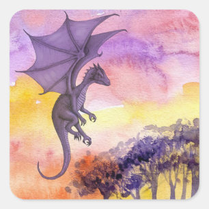 Square Dragon Sticker