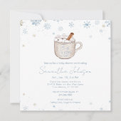 Square Dusty Blue Baby It's Cold Outside Shower (Vorderseite)