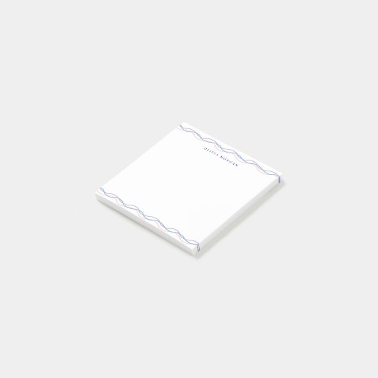 Square Elegant wavy border soft pastel Post-it Klebezettel (angewinkelt)