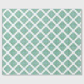 Square Endless Knot in Green and Aqua Geschenkpapier (Flach)