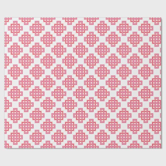 Square Endless Knot in Pink and Orange Geschenkpapier (Flach)