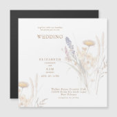 Square Fall Floral Wedding Magneteinladung (Vorne/Hinten)