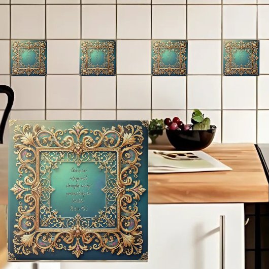 Square Filigree Rahmen anpassbare Bibelversen Fliese